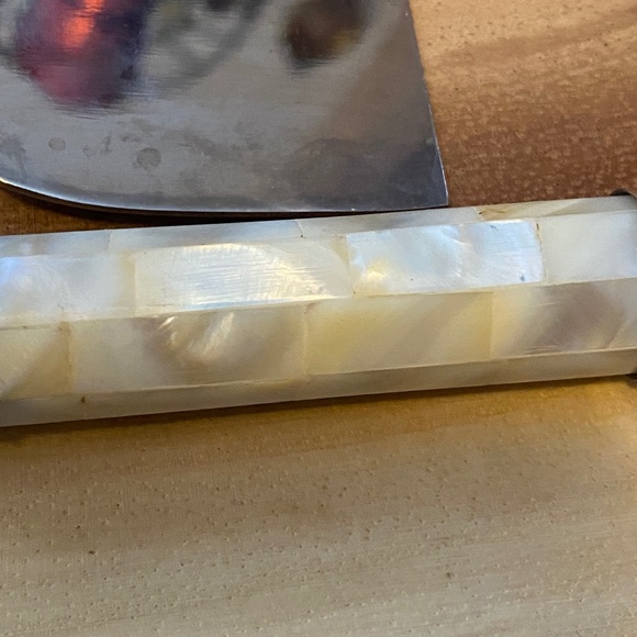 Vintage mother of pearl cheese set (4 pce) - Picture 15 of 16